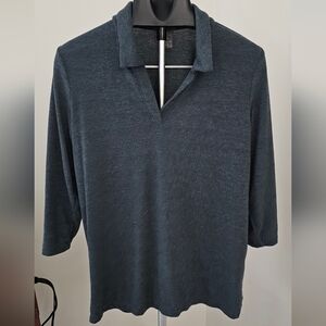 Matty M Dark Blue Green Soft Blouse